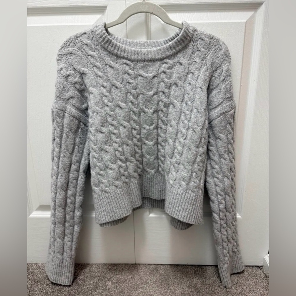 a new day Light Gray Cable Knit Sweater
